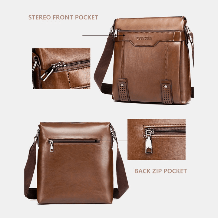 Men Large Capacity Multi-Pocket Crossbody Bags Casual Wear-Resistant 6.5 Inch Phone Bag Messenger Bag Shoulder Bag - MRSLM