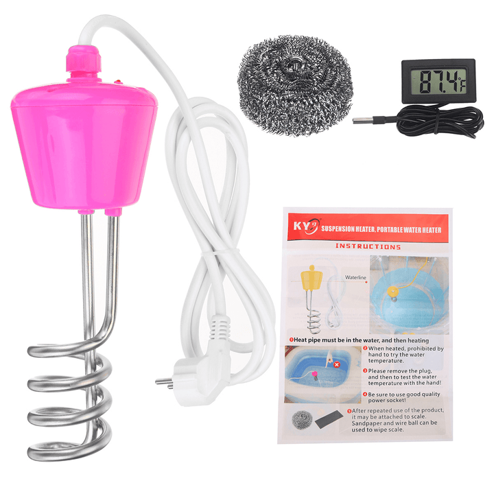 New 3000W-2000W Bathtub Pool Suspension Float Water Heater with Thermometer - MRSLM