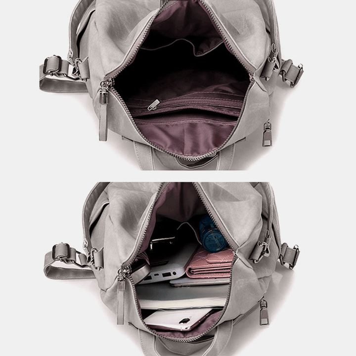 Women Anti-Theft Shoulder Bag Solid Backpack - MRSLM
