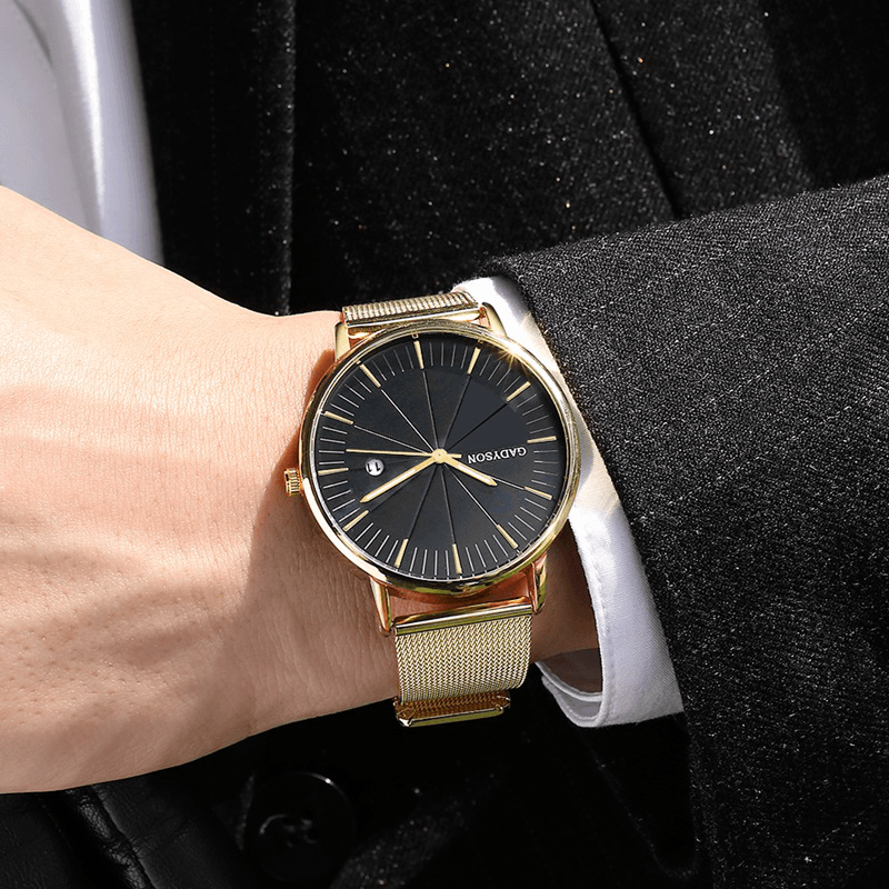 GADYSON A9105 Calendar Casual Style Men Wristwatch Full Steel Luminous Display Quartz Watch - MRSLM