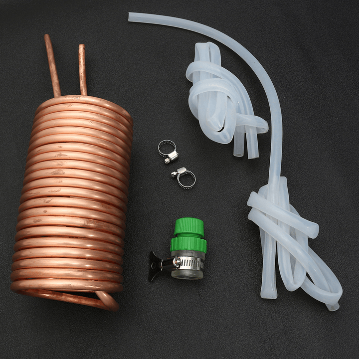 Copper Immersion Chiller Cooling Pipe with Silicone Tube for Home Brew Beer - MRSLM