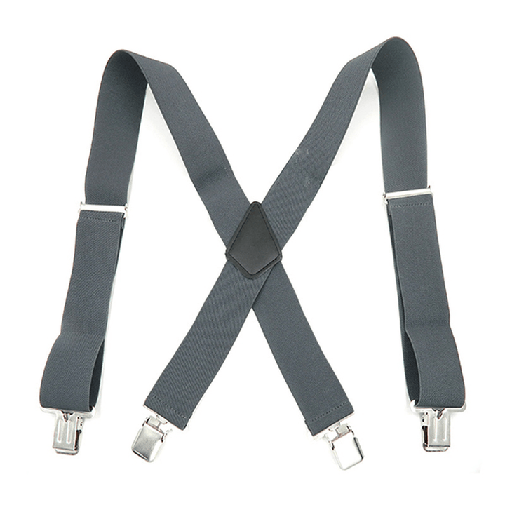 5Cm*125Cm plus Size Clip-On Suspenders Four Clips Adjustable Braces Oversize Braces Belt - MRSLM