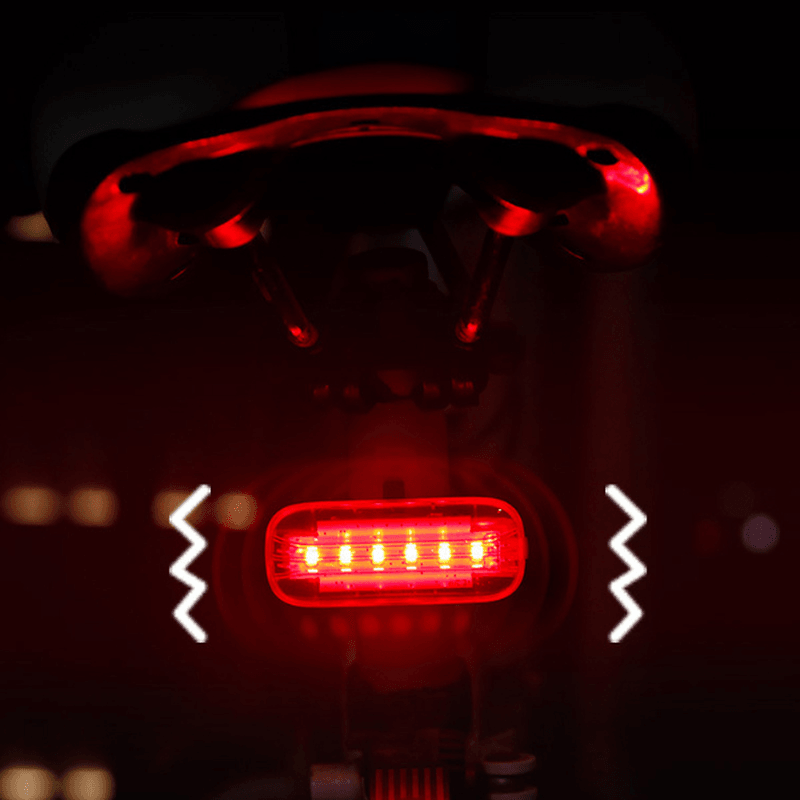 XANES® STL19 Smart Sensing USB Rechargeable Bike Tail Light Waterproof 5 Modes Bicycle Night Warning Light - MRSLM
