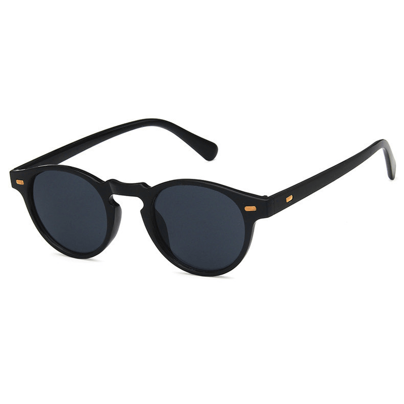 European and American Classic Retro Small round Sunglasses Fashion Meter Nail Small Frame Sunglasses Men''S and Women''S Trend Versatile Sunglasses - MRSLM