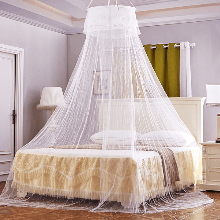 Anti-Mosquito round Ceiling Mosquito Net Dense and High Polyester Mesh No Installation Mosquito Net - MRSLM