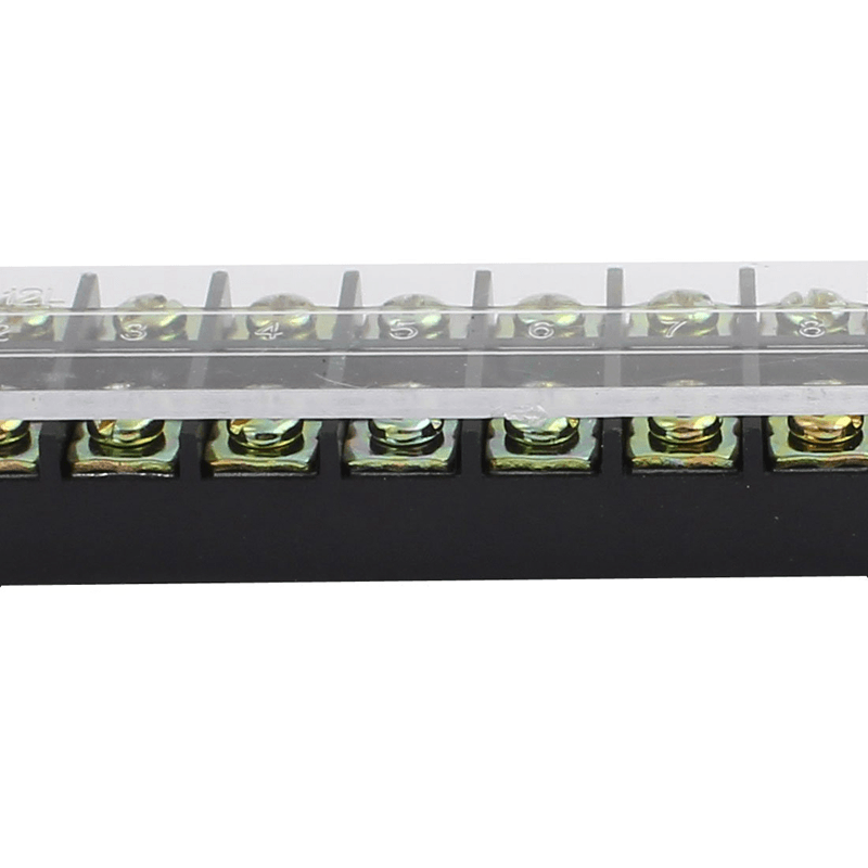 TB-2512 600V 25A 12 Position Terminal Block Barrier Strip Dual Row Screw Block Covered W/ Removable Clear Plastic Insulating Cover - MRSLM
