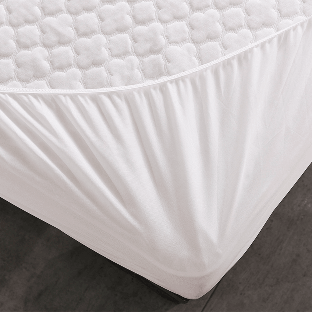 Multi-Size Washable White Quilted Mattress Covers Waterproof Protector Pad with Tightly-Elastic Bands Bedding Sets Protective Cover - MRSLM