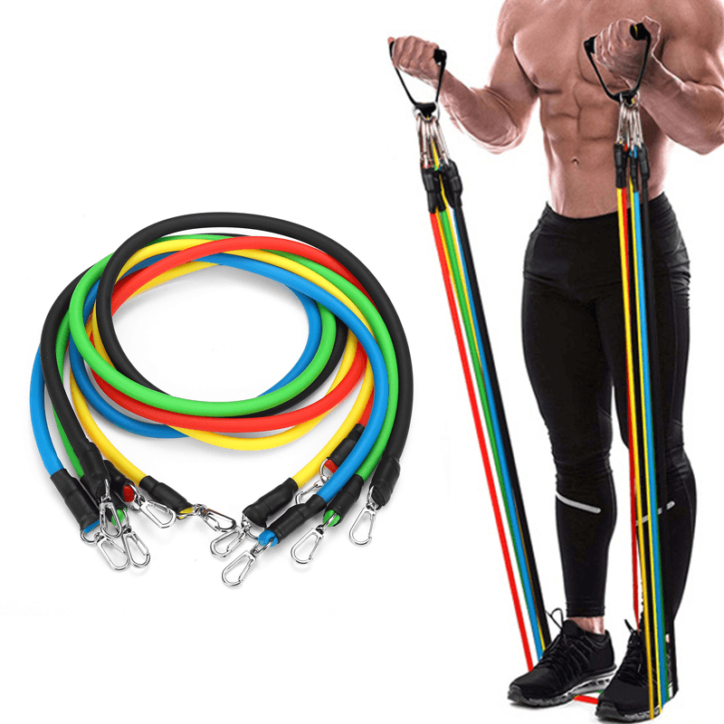 11PCS Multifunctional Resistance Bands Set Home Fitness Stretch Training Yoga Elastic Pull Rope - MRSLM