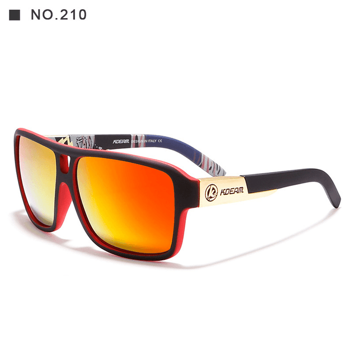 Square Sports Polarized Sunglasses European and American Colorful Big Frame Cycling Glasses - MRSLM