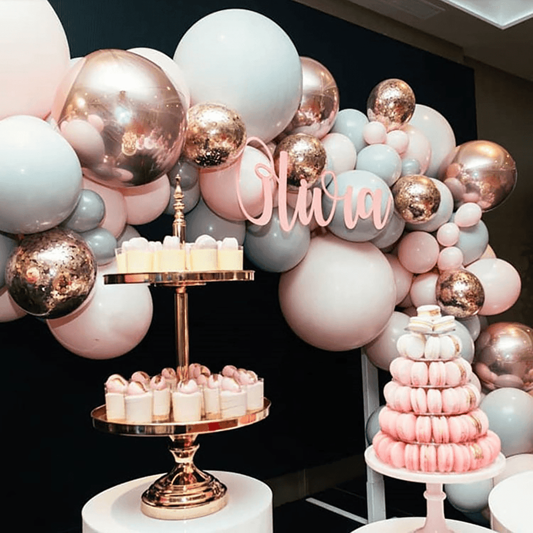 338Pcs/Set Pink Balloons Arch Kit Tape Party Birthday Wedding Garland Decor - MRSLM