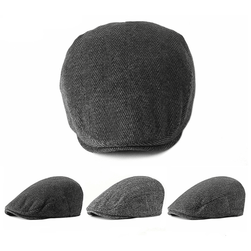New Style Hat Male British Retro Woolen Beret Casual - MRSLM