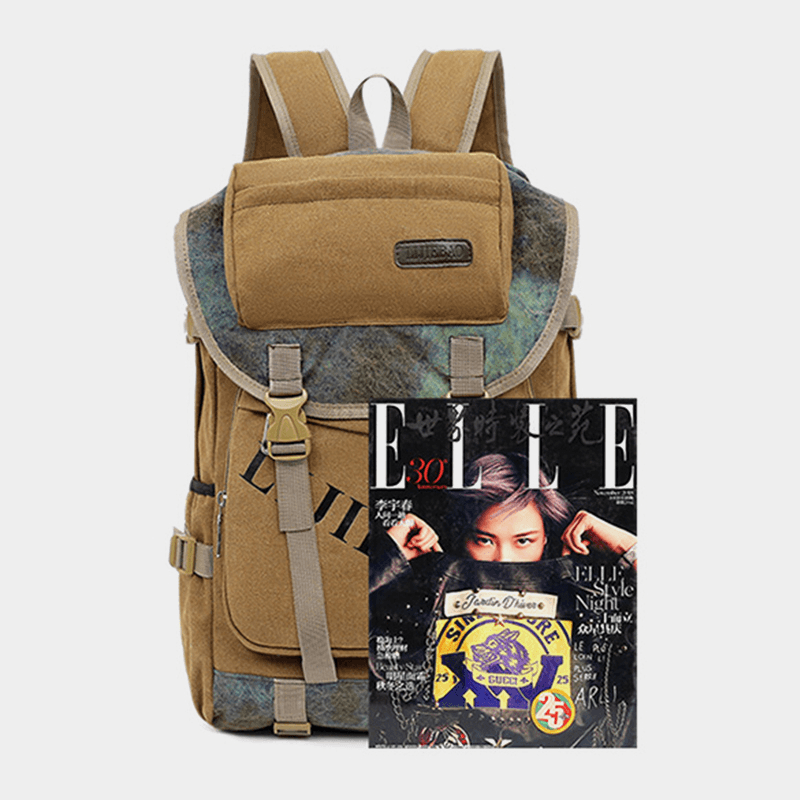 Men Canvas Large Capacity Tactical Outdoor Travelling 14 Inch Laptop Bag School Bag Backpack - MRSLM