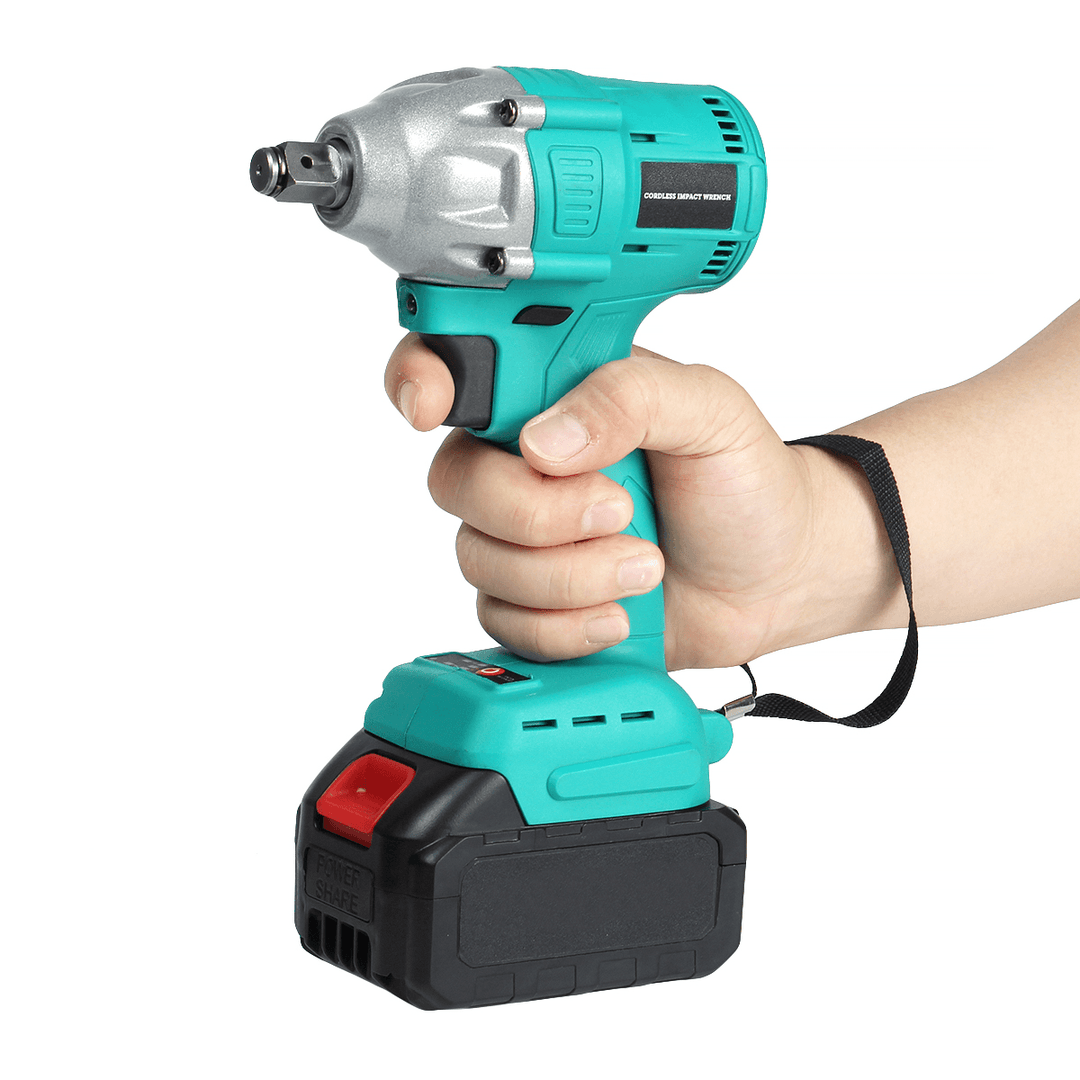 520N.M Cordless Electric Wrench EU/US/AU Plug Power Wrench with Li-Ion Battery W/Sleeve Also for Makita Battery - MRSLM