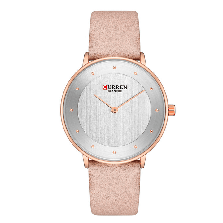 CURREN 9033 Ultra Thin Dial Case Casual Style Quartz Watch Leather Band Business Women Watch - MRSLM