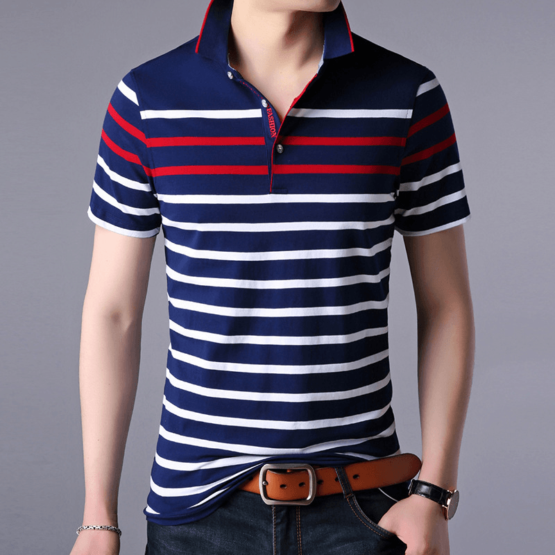Youth Striped Casual Men'S T-Shirt Trendy Men'S Clothing - MRSLM