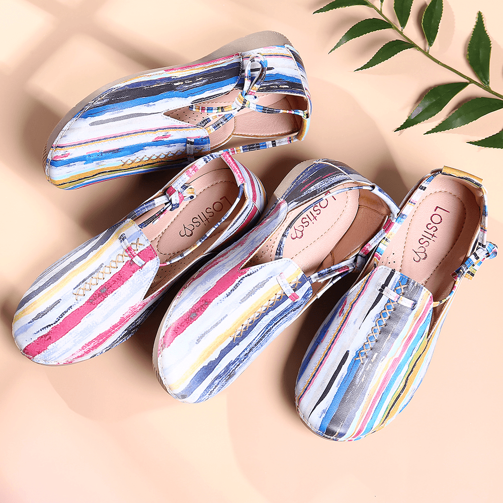 Lostisy Lace up Multicolor Comfy Soft Walking Casual Loafers - MRSLM