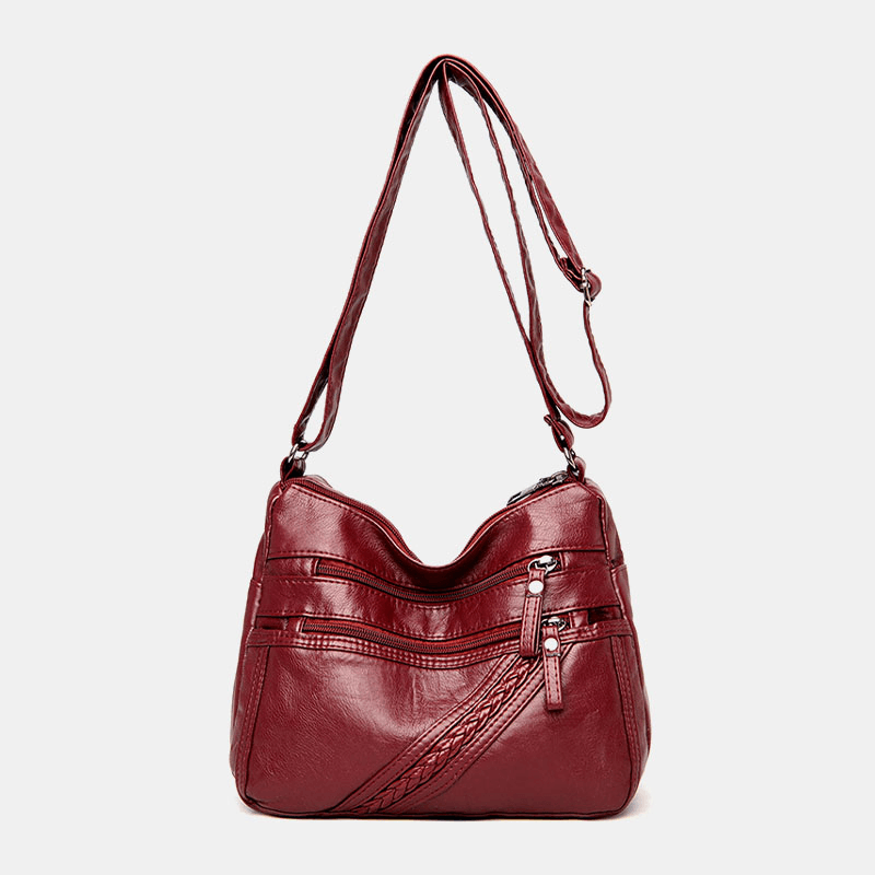 Women PU Leather Large Capacity Anti-Theft 6.3 Inch Phone Bag Crossbody Bags Shoulder Bag - MRSLM