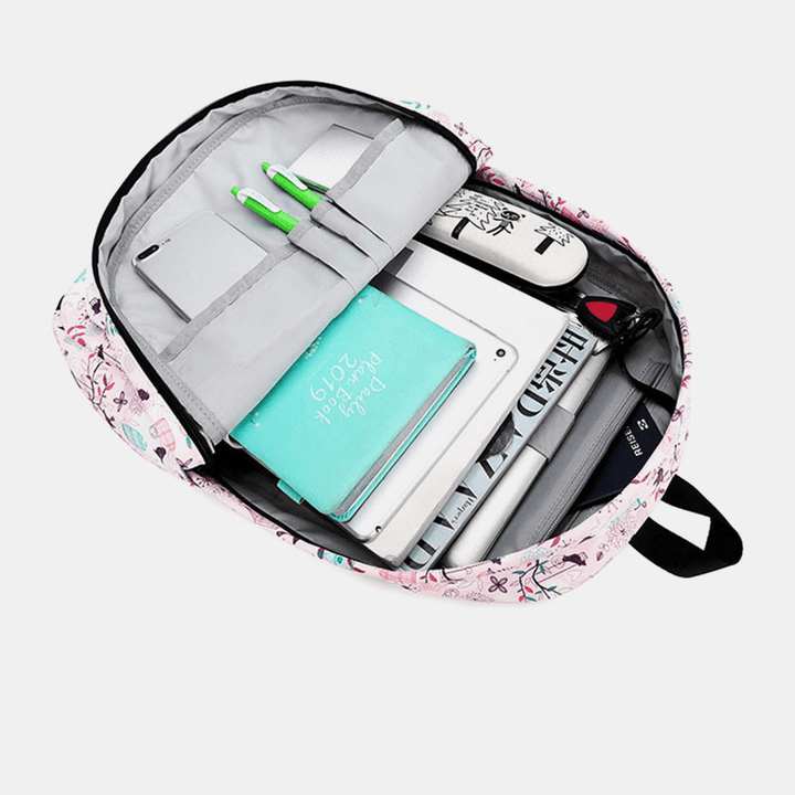 Women Print Waterproof Casual Backpack School Bag - MRSLM
