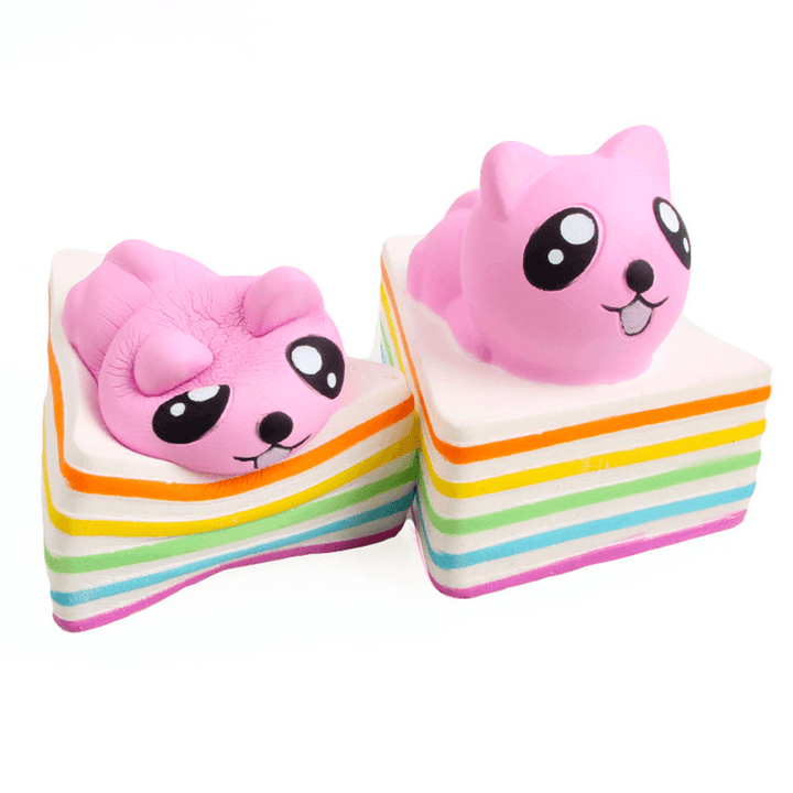 Sanqi Elan Triangle Rainbow Cat Squishy 13*10*10.5CM Licensed Slow Rising with Packaging Collection Gift - MRSLM