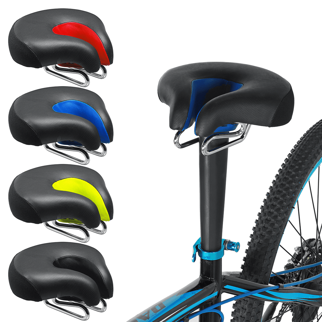 BIKIGHT Widen Bicycle Noseless Saddle Bike Bicycle Cycling Noseless Saddles Wide Large Soft PVC PU Pad Seat - MRSLM