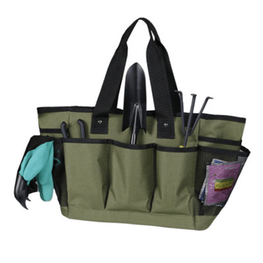 Durable Multi Pockets Tote Garden Bag Handle Tools Organizer Storage Bag Portable Garden Working Tools Kit for Garden Supplies - MRSLM