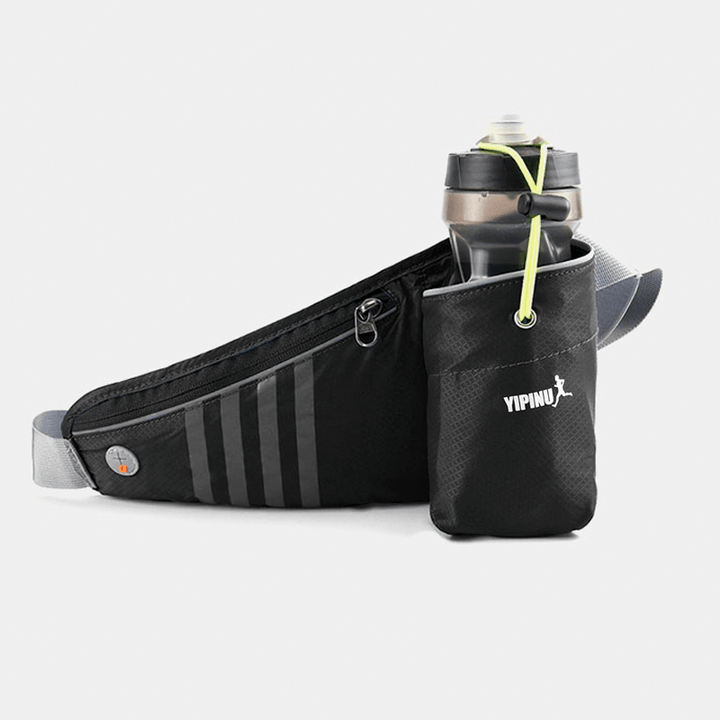 Men Nylon Headphone Hole Waterproof Outdoor Running Sports Kettle Bag Phone Bag Waist Bag - MRSLM