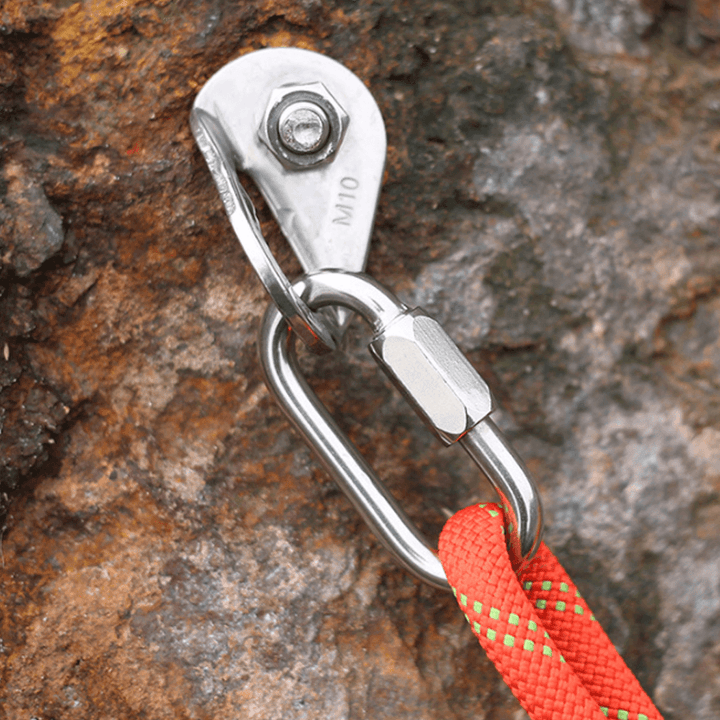 XINDA 12/18/22/28KN Climbing Carabiner Mountain Safety Master Screw Lock D Shaped Buckle Outdoor Hiking Hunting - MRSLM