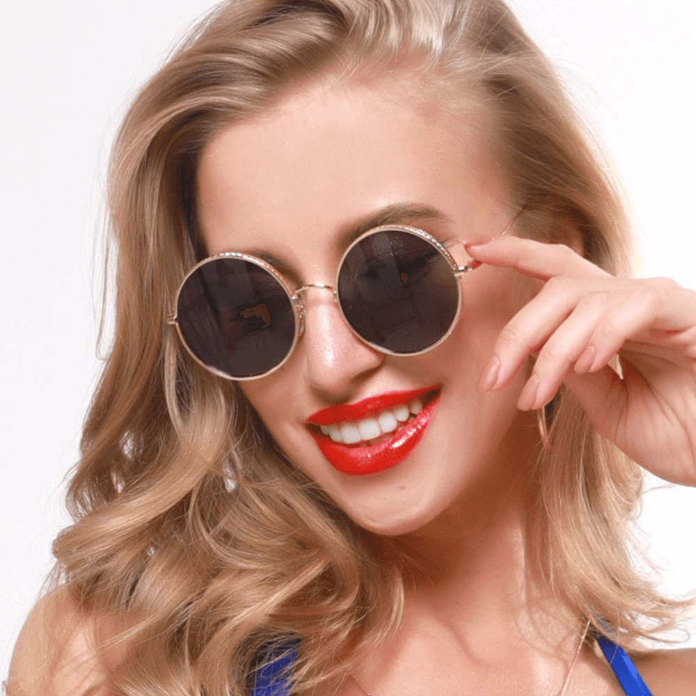 Unisex Retro Metal round Shape Fashion UV Protection Sunglasses - MRSLM