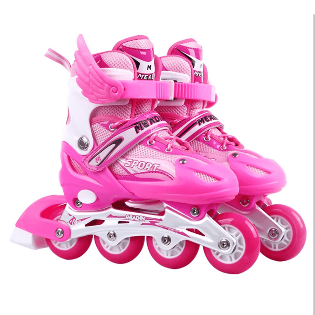 3 Size Adjustable Inline Skates with LED Flashing Wheels Safe＆Durable Roller Skates for Adult＆Kids Boys Girls Skating with Breathable Mesh Skates - MRSLM
