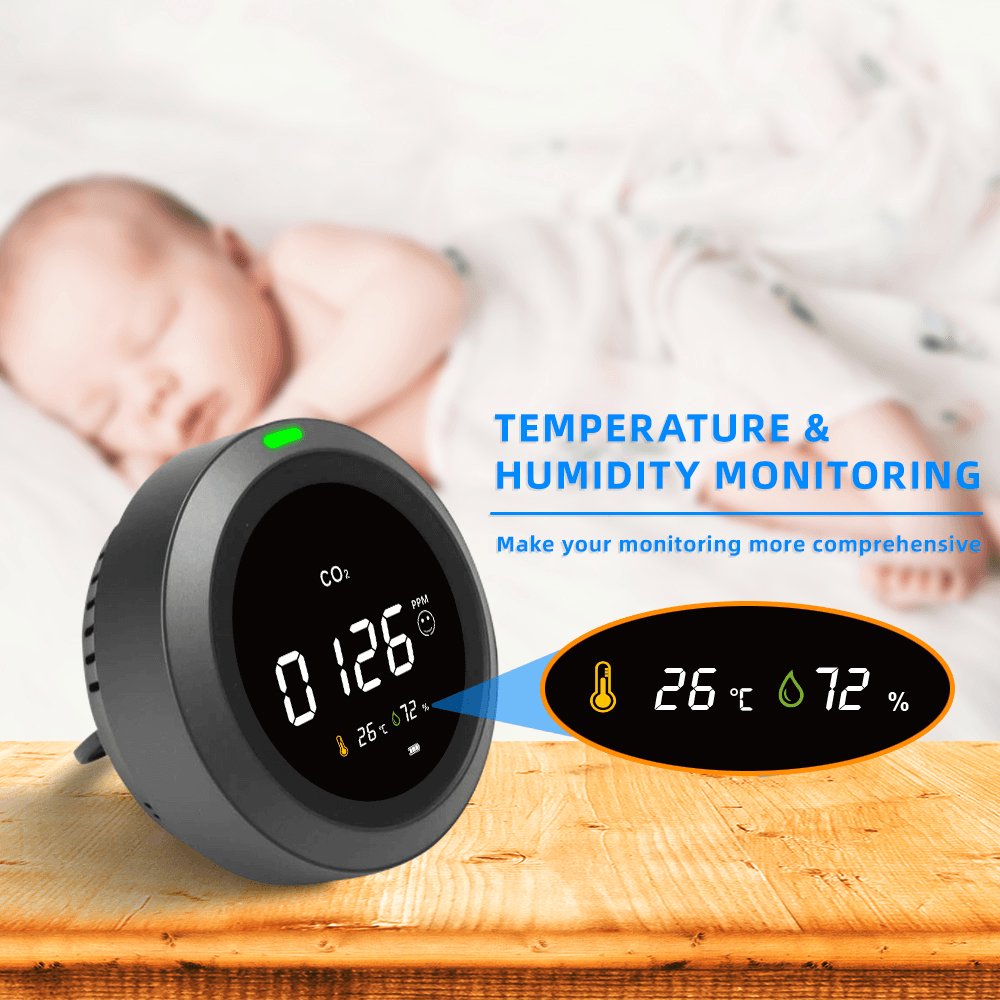 PTH-4 / PTH-5 CO2 Detector Air Quality Monitor Temperature and Humidity Display Intelligent CO2 Meter Carbon Dioxide Sensor - MRSLM