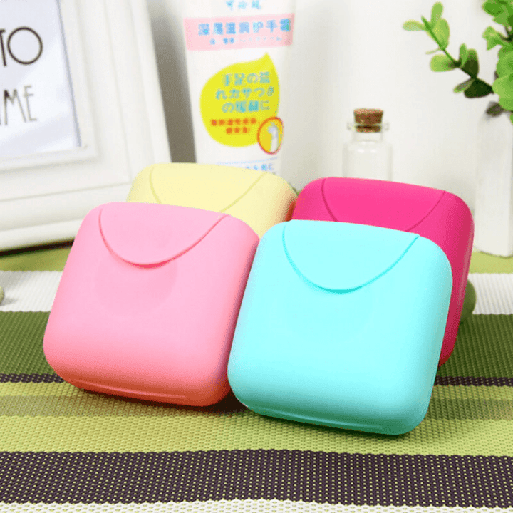 Honana BX- 927 Bathroom Soap Dish Travel Soap Box Dish Plate Holder Container Case Foaming Candy Color Soap Dish - MRSLM
