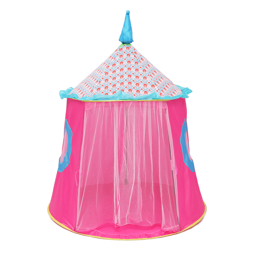 120X110Cm Kids Folding Play Tent Princess Indoor/Outdoor Castle Playhouse Game Tent for over Aged 3 Girls＆Boys Gifts - MRSLM
