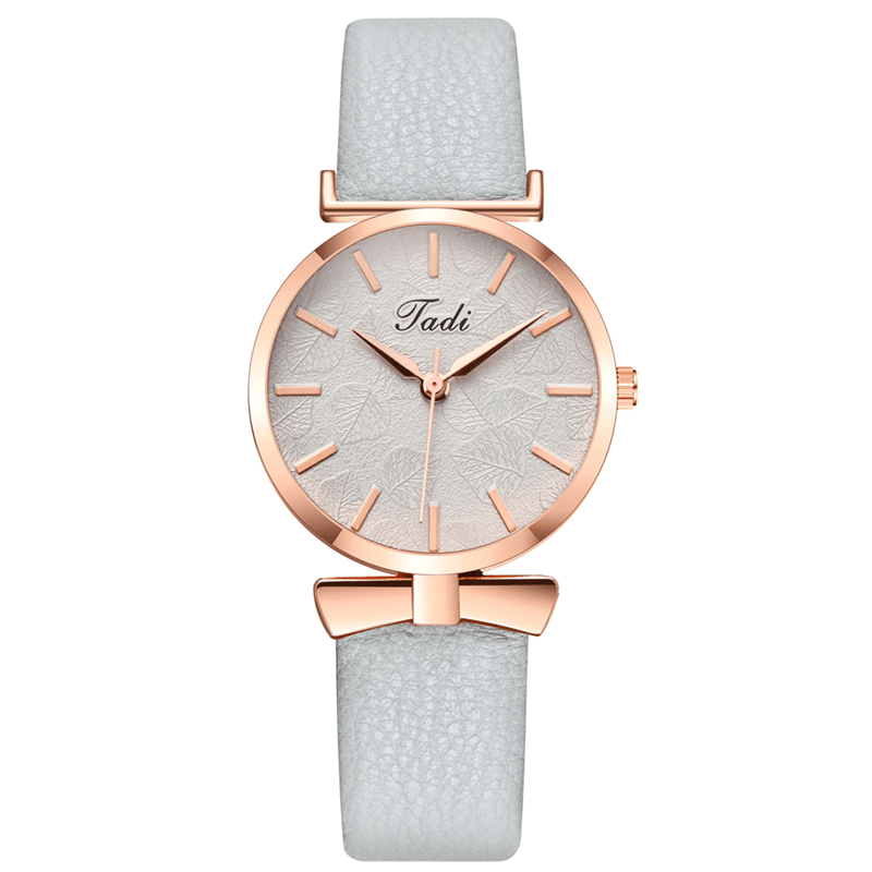 Fashion Casual Elegant Women Watches Leather Band Dial Rose Gold Wrist Alloy Case Quartz Watch - MRSLM