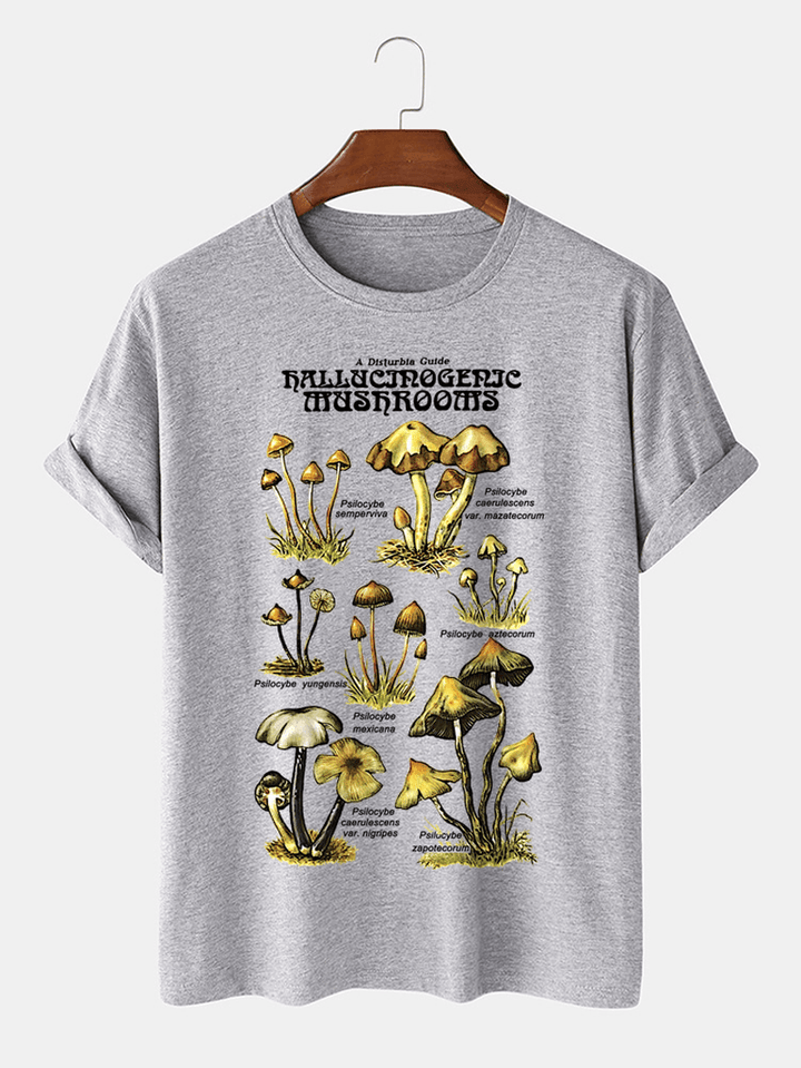 Mens 100% Cotton Mushroom Sort Graphic Print Community Spirit T-Shirt - MRSLM