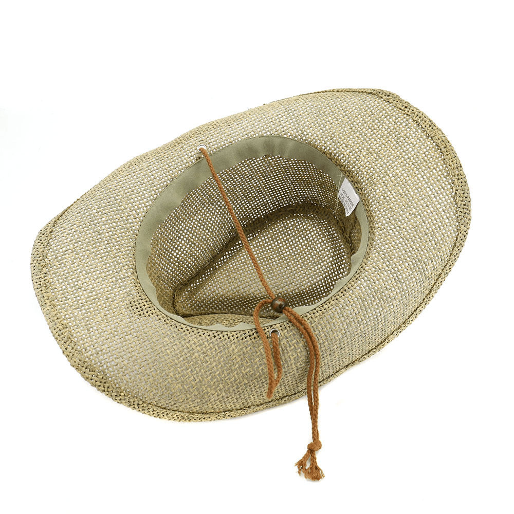 Western Cowboy Straw Hat Top Hat Outdoor Beach Hat - MRSLM