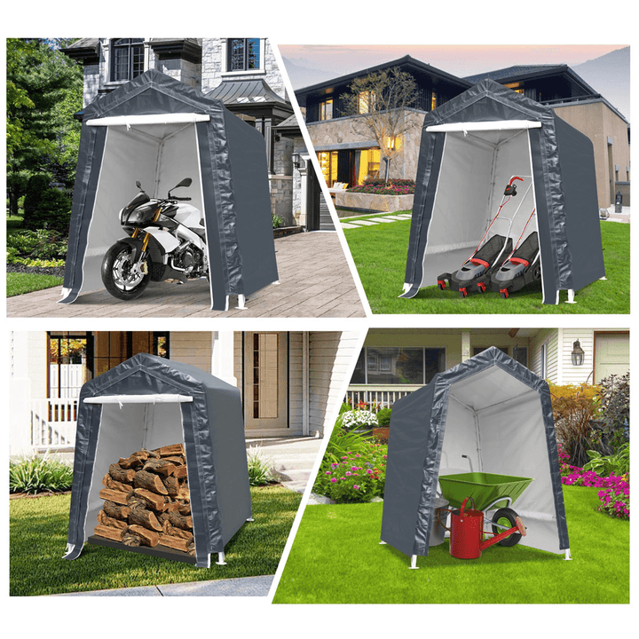 12X7.4 Ft Motorcycle Carport Portable UV Water Proof Cover Storage Sheds Camping Tent Canopy Shelter Garden Patio - MRSLM