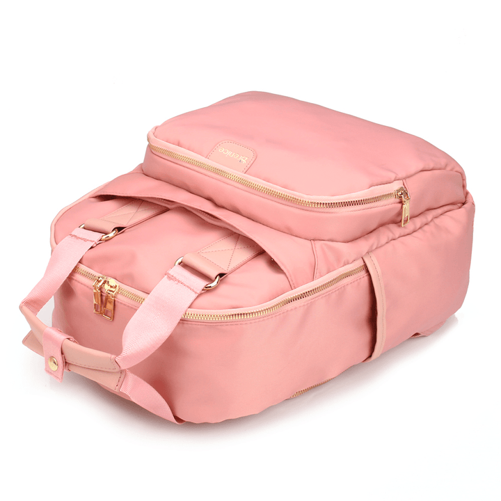 Women Nylon Waterproof Light Weight Solid Bag Multifunction Backpack - MRSLM