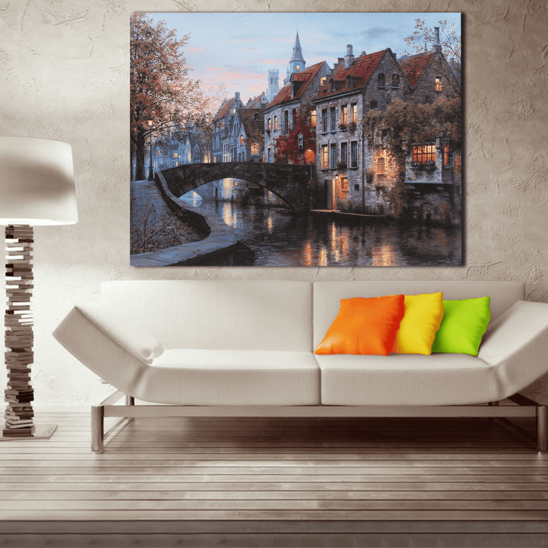 40X30Cm Cityscape River Print Art Paintings Picture Poster Home Wall Art - MRSLM
