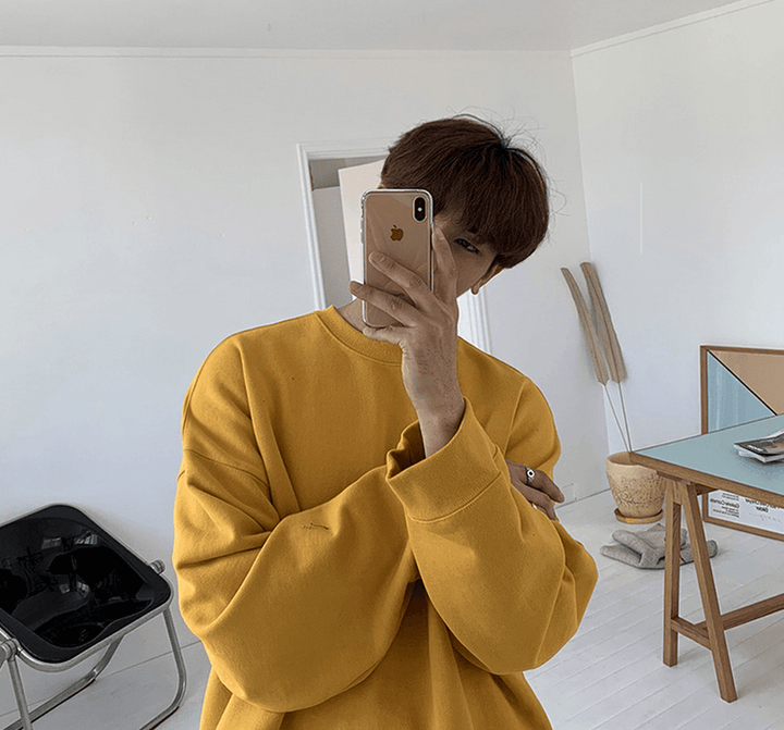 Mrcyc Autumn and Winter Loose Fitting Pullover round Neck Sweater Men''S and Women''S Long Sleeve Korean Cotton Bottomed Shirt - MRSLM