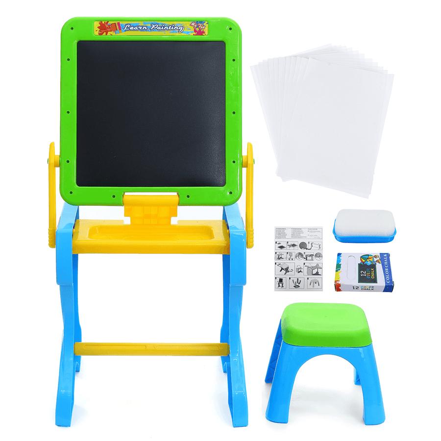 Multifunctional Folding Drawing Board Writing Board Learning Table with Chair Kid'S Educational Tools - MRSLM