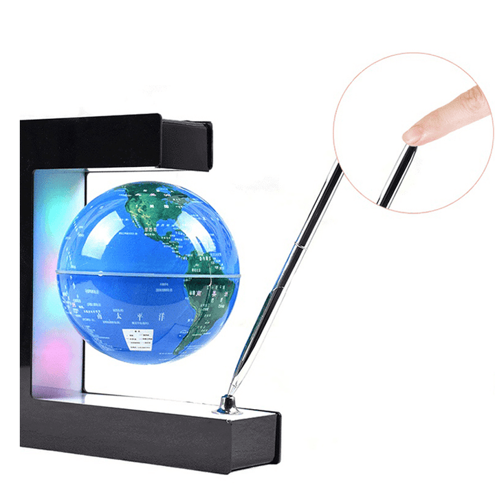 4" Inch Magnetic Levitation Floating Globe World Map LED Night Light Home Office Decor - MRSLM