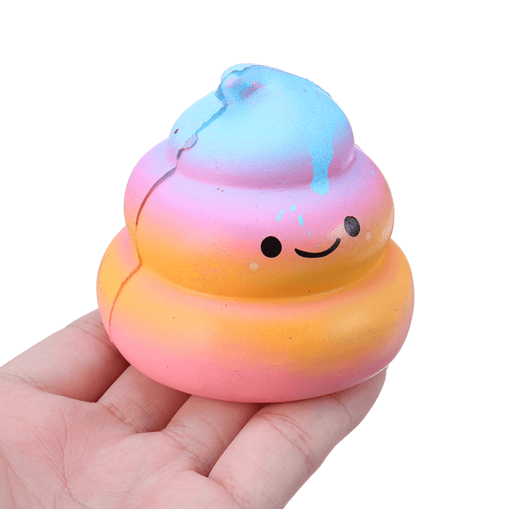 Ranbow Squishy Poo Soft Toy Slow Rising Phone Pendant with Packing - MRSLM