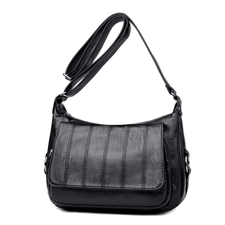 Women Soft Leather Leisure Crossbody Bags Messenger Bags - MRSLM