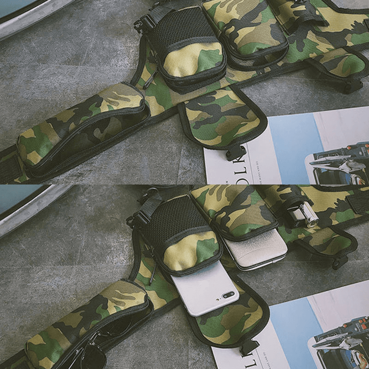 Unisex Hip-Hop Style Camouflage Street Fashion Outdoor Multi-Pocket Bullet Bag Waist Bag Chest Bag - MRSLM
