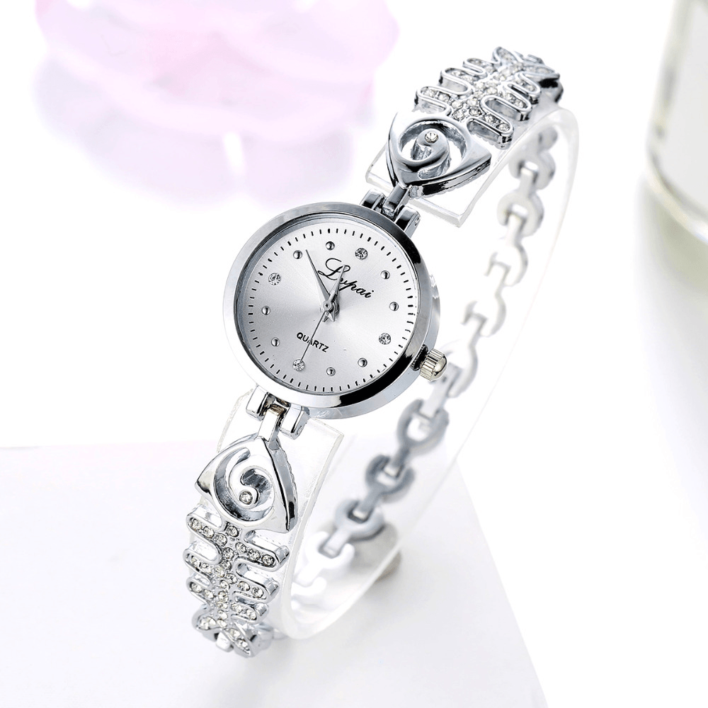 LVPAI P123 Diamond Dial Women Bracelet Watch Full Steel Small Dial Quartz Watches - MRSLM