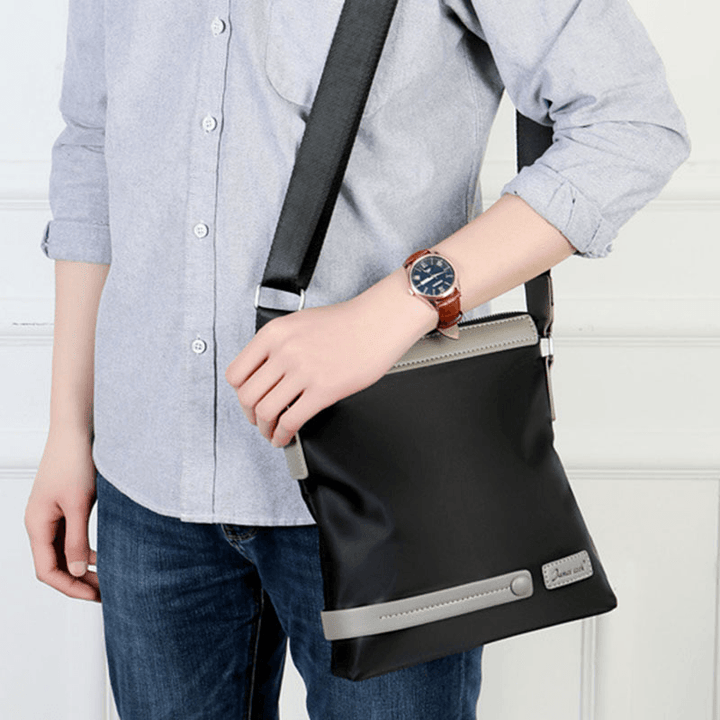Men Oxford Waterproof Patchwork Business Crossbody Bag Shoulder Bag - MRSLM