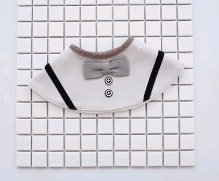 360 Degree Bibs Saliva Towel Cute Bibs Saliva Towel Red Bow Detachable Bib Fake Collar - MRSLM