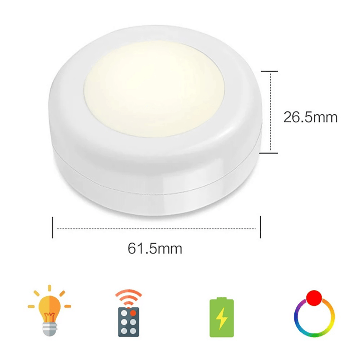 3Pcs RGB 16 Color LED Press Night Atmosphere Pat Light Timing Wireless Remote Control Touch AAA Battery Powered Cabinet Light - MRSLM