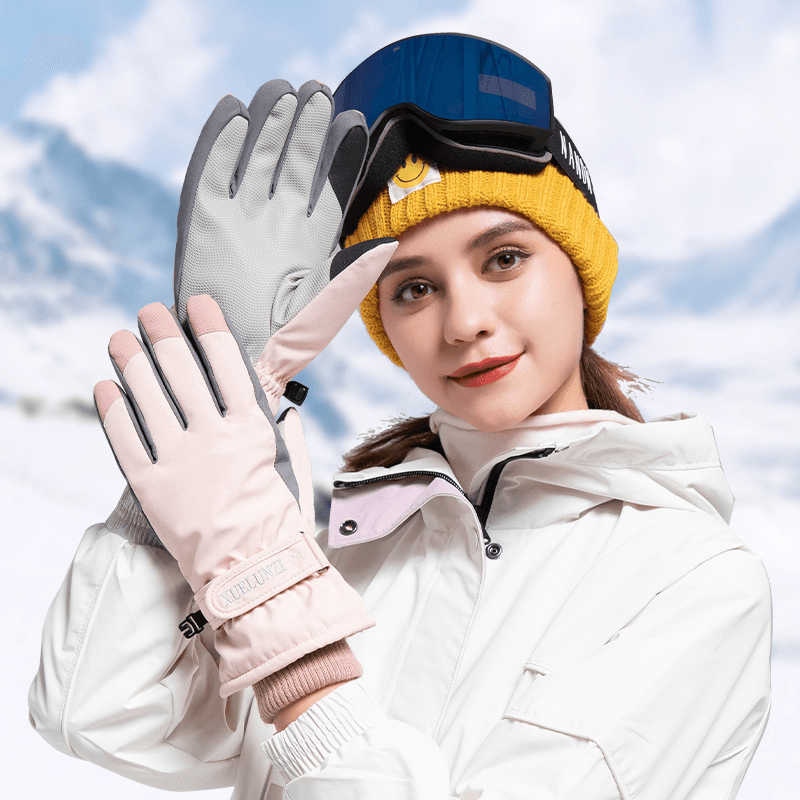 Women Screentouch Windproof Waterproof Riding Skiing Warm Sport Full-Finger Gloves - MRSLM