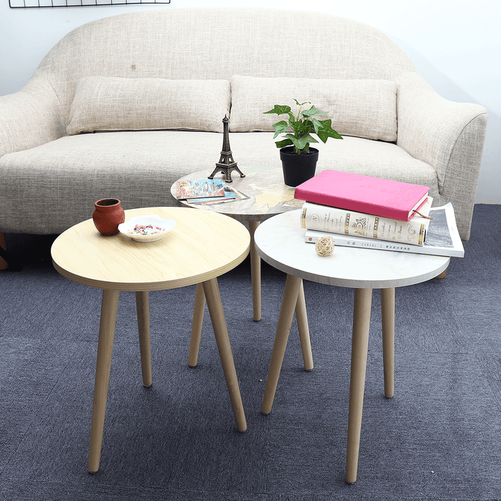Round Side End Table Wooden Coffee Desk Laptop Desk round Display Stand Sofaside End Lamp Table for Living Room Bedroom - MRSLM